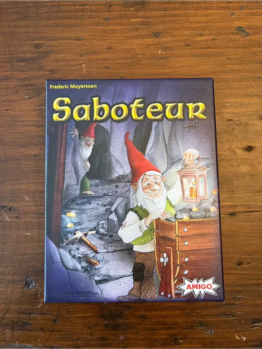 Saboteur Board Game - Colorful Gnome Artwork (Blue, Red, Green)